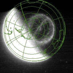 Theta aurora satellite image