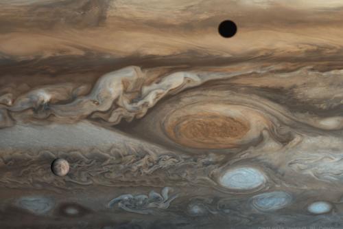 Jupiter, Europa and Io's shadow