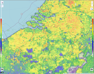 Methane emissions Belgium finer resolution 1 km x 1 km