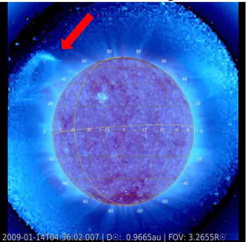 Coronal Mass Ejection 14th of January 2009
