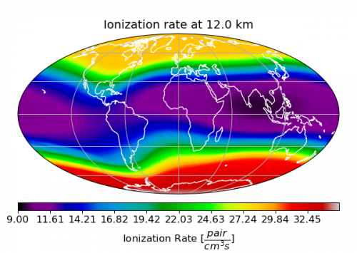 Map of the ionisation rate