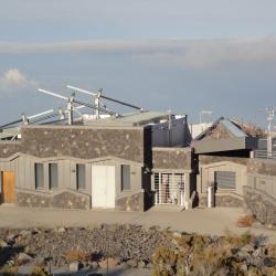 Maïdo observatory with ocean and clouds